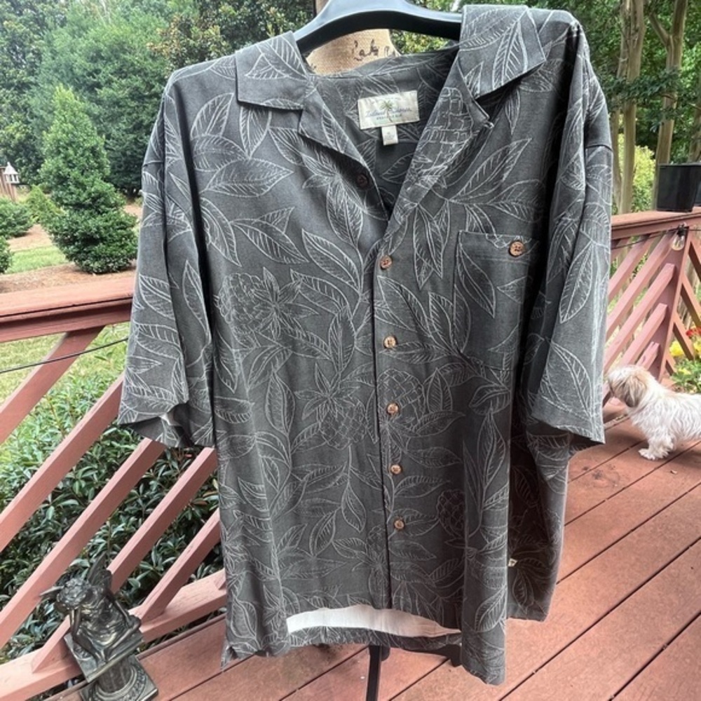 Island Shores Wearable 100% Silk Hawaiian Print Shirt xl